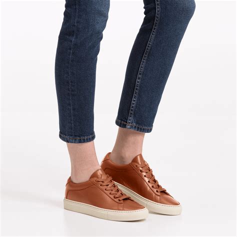 brown leather sneakers for women.